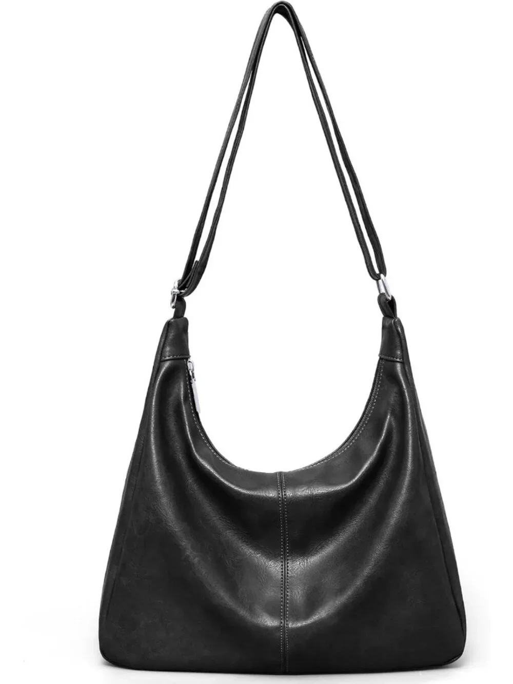Chic Vegan Leather Hobo Bag for Women | Slouchy Shoulder Tote Purse